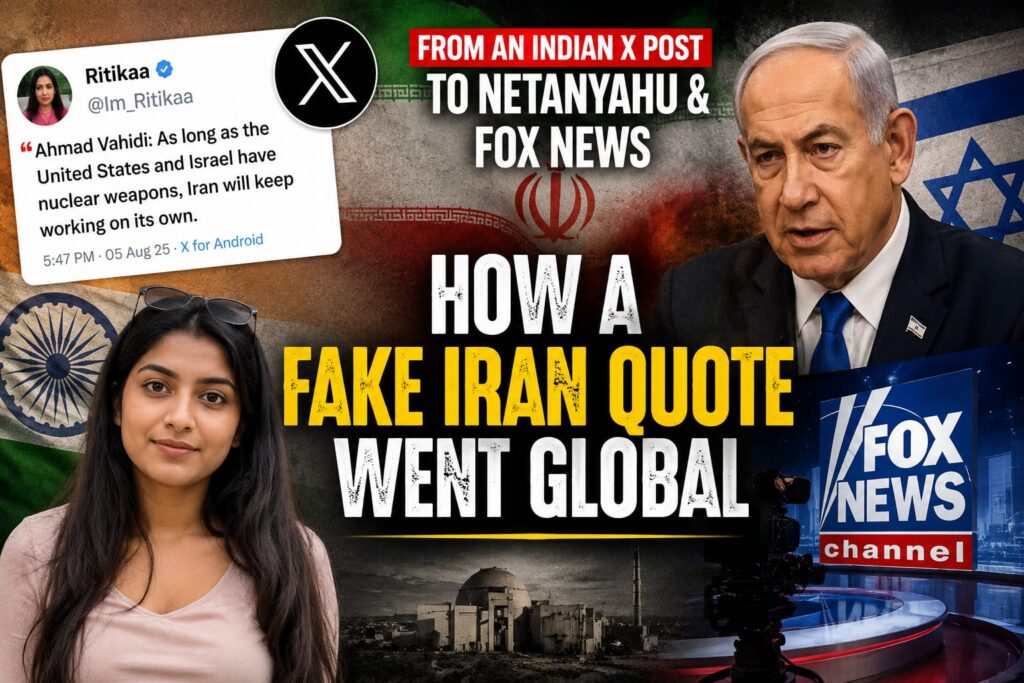 रितिका का फर्जी ईरान कोट कैसे नेतन्याहू और Fox News तक पहुंचा