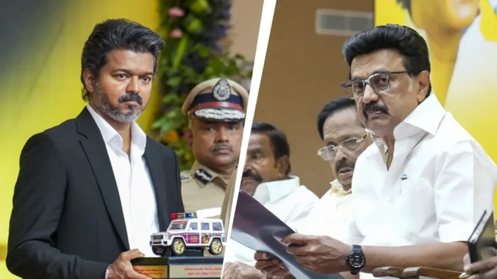 अमित शाह से मुलाकात के बाद DMK ने मुख्यमंत्री विजय पर परिसीमन मुद्दे पर एक हफ्ते में U-Turn लेने का आरोप लगाया। जानें पूरा विवाद।
