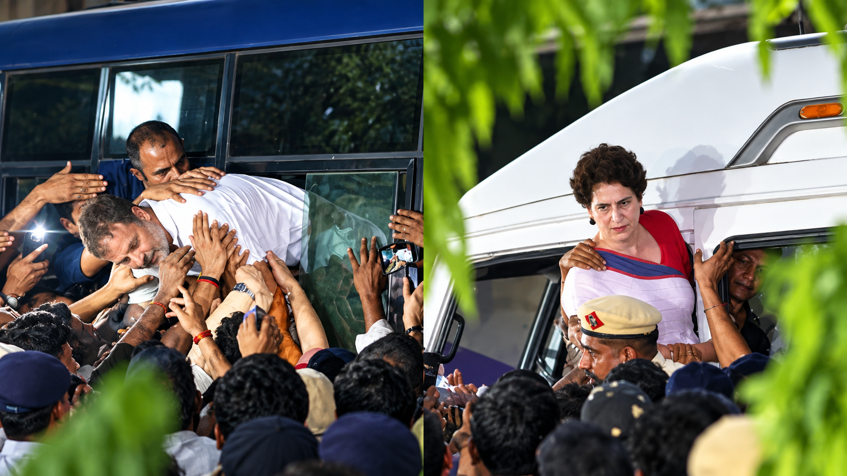 राहुल प्रियंका गांधी हिरासत